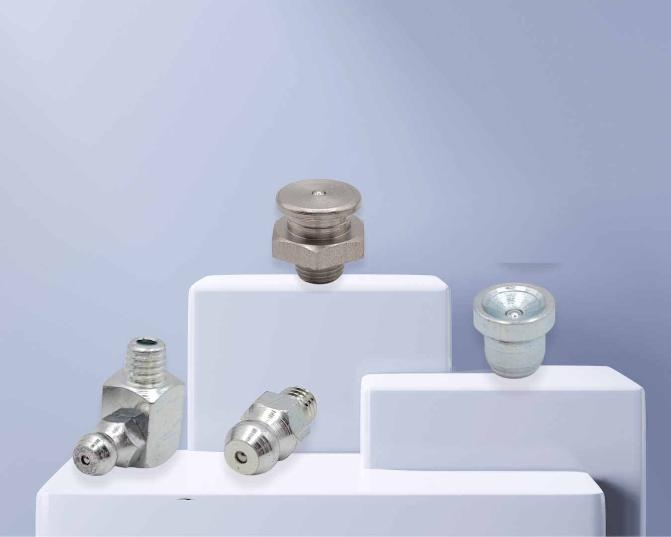 Schmiernippel Gewinde Variationen mit metrischem und zölligem Gewinde aus Stahl und Edelstahl für den Maschinenbau